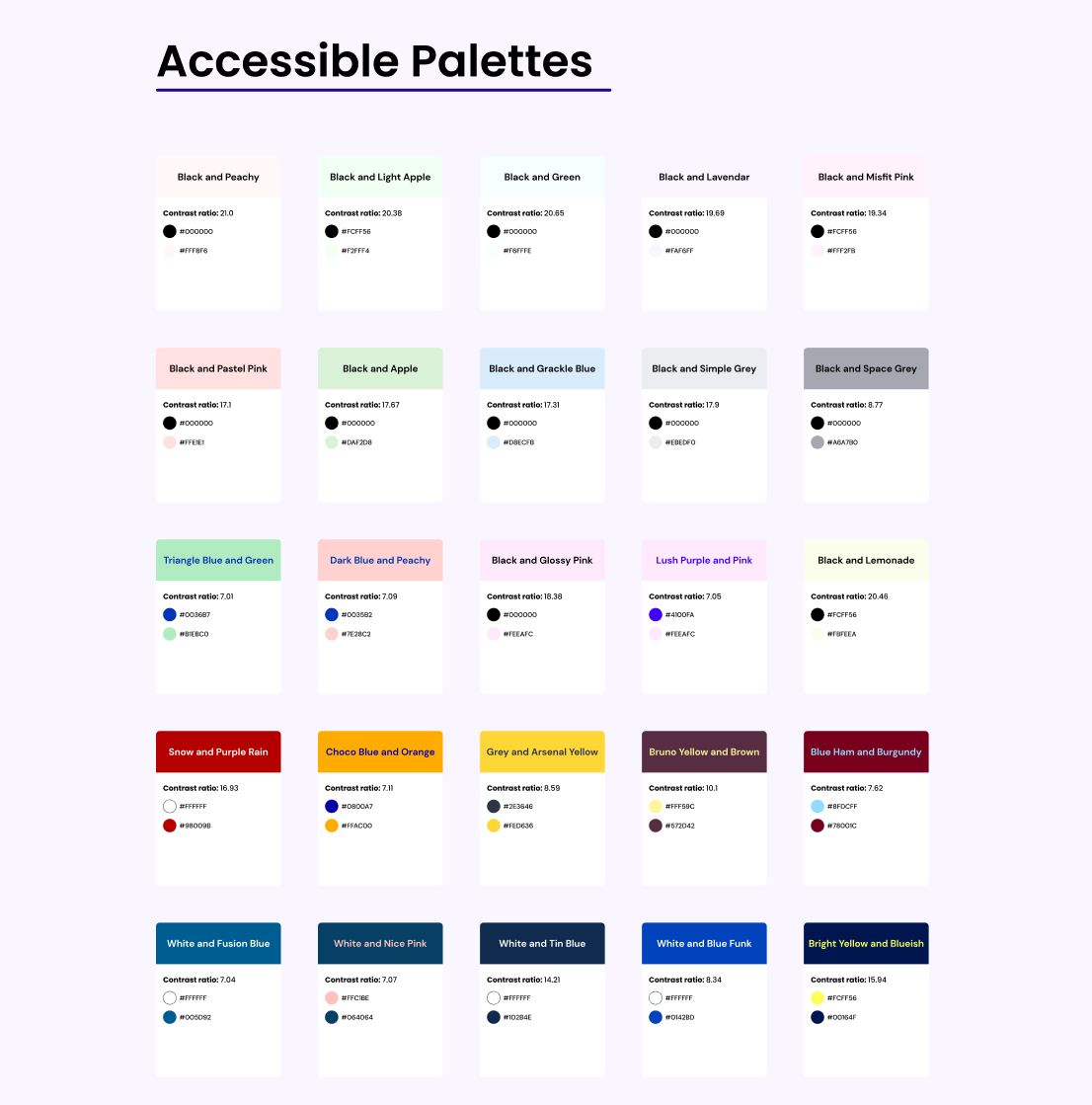 idées de couleur avec un contraste élevé 