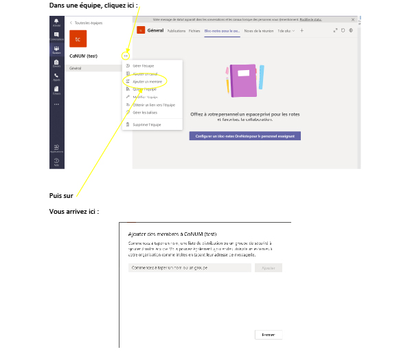 Teams Ajout Manuel utilisateurs